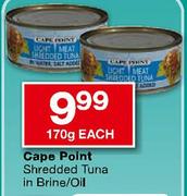 Cape Point Shredded Tuna in Brine/Oil-170gm Each