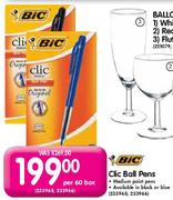 BIC Clic Ball Pens-Per 60's Box Pack