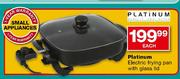 Platinum Electric Frying Pan With Glass Lid-Each 