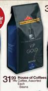 House of Coffees Coffee, Assorted Each (Beans)-250g