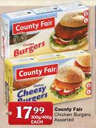 County Fair Chicken Burgers Assorted-300g/400g each