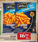 McCain Real Ovenbake Straight/Crinkle Cut Chips-1kg each