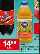 Hall's Concentrated Fruit Drink Blend Assorted-1.25l Each