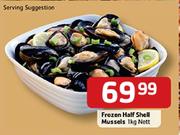 Frozen half Shell Mussels-1Kg nett