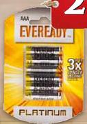 Eveready AAA Platium Batteries-6 Pack