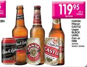 Hansa Pilsner Castle Lager Black Label Can Or NRB-24x340ml