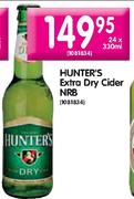 Hunter's Extra Dry Cider NRB-24x330ml