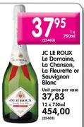 JC LE Roux Le Dormaine, La Chanson, La Fleurette Or Sauvignon Blanc-12x750ml