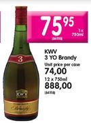 KWV 3 YO Brandy-12x750ml