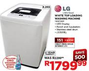 LG White Top Loading Washing Machine-8.2kg(T8011TDFP)