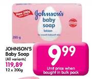 Johnson's Baby Soap-12 x 200g