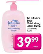 Johnson's Baby Moisturising Lotion Lump-500ml Each