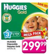 Huggie Disposable Nappies Gold-Each
