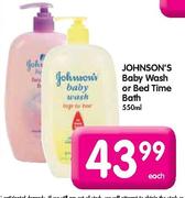 Johnson's Baby Wash or Bed Time Bath-550ml Each