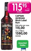 Captain Morgan Black Label Rum-12x750ml