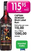 Captain Morgan Black Label Rum-750ml