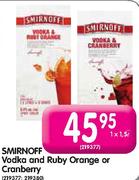 Smironoff Vodka And Ruby Orange Or Cranberry-1.5Ltr