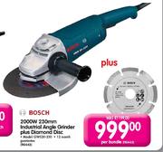 Bosch 2000W 230mm Industrial Angle Grinder Plus Diamond Disc (GWS20-230)