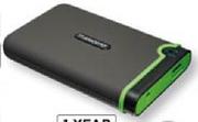 2.5" Transcend Portable Hard Drive With Anti Shock Case-500GB