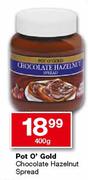 Pot O' Gold Chocolate Hazelnut Spread - 400gm