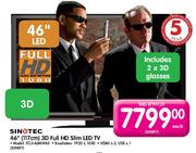 Sinotec FHD 3D Slim LED TV-46"(117cm)