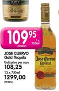 Jose Cuervo Gold Tequila - 12 x 750ml