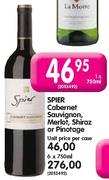 Spier Cabernet Sauvignon, Merlot, Shiraz or Pinotage - 6 x 750ml