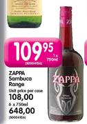 Zappa Sambuca Range - 6 x 750ml