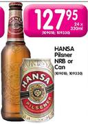 HANSA Pilsner NRB or Can - 24 x 330ml