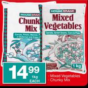 Housebrand Mixed Vegetables/Chunky Mix-1Kg Each