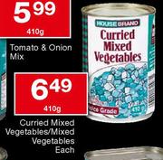 Housebrand Curried Mixed Vegetables/Mixed Vegetables-410g Each