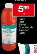 Housebrand Dairy Fruit Blend Concentrate Assorted-1Ltr Each