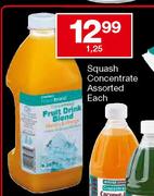 Housebrand Squash Concentrate Assorted-1.25Ltr Each