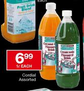 Housebrand Cordial Assorted-1Ltr Each