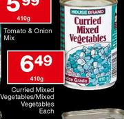 House Brand Curried Vegetable/Mixed Vegetables-410gm Each