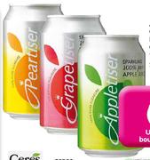 Appletiser,Grapetiser & Peartiser Cans-Each