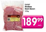 Eskort Rindless Back Bacon-2.5kg Each
