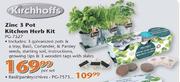 Kirchhoffs Zinc 3 Pot Kitchen Herb Kit-Per Set