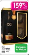 KWV 10 Yo Brandy And 2 Glasses In Gift Pack - 1 x 750ml  