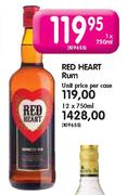 Red Heart Rum -  1 x 750ml
