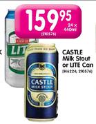 Castle Milk Stout or Lite Can - 24 x 440ml