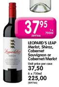 Leopard's Leap Merlot, Shiraz, Cabernet Sauvignon or Cabernet/Merlot - 1 x 750ml