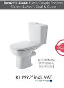 Duravit D-Code Close Couple Pan Cistern & Mench, Seat & Cover