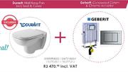 Duravit Wall Hung Pan Incl. Seat & Cover + Gaberit Concealed Cistern & Chrome Actuator
