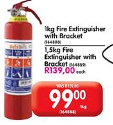 1.5kG Fire Extinguisher With Bracket-Each