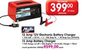 Moto 12 Amp 12V Electronic Battery Charger-Each