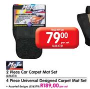 Moto 4 Piece Universal Designed Car Carpet Mat Set - Per Set