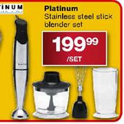 Platinum Stainless Steel Stick Blender Set - Per Set