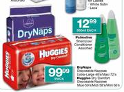 Huggies Dry Comort Disposable Nappies - 50's/58's/66's Per Pack