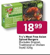 Fry's Meat Free Asian Spiced Burgers-320g Each